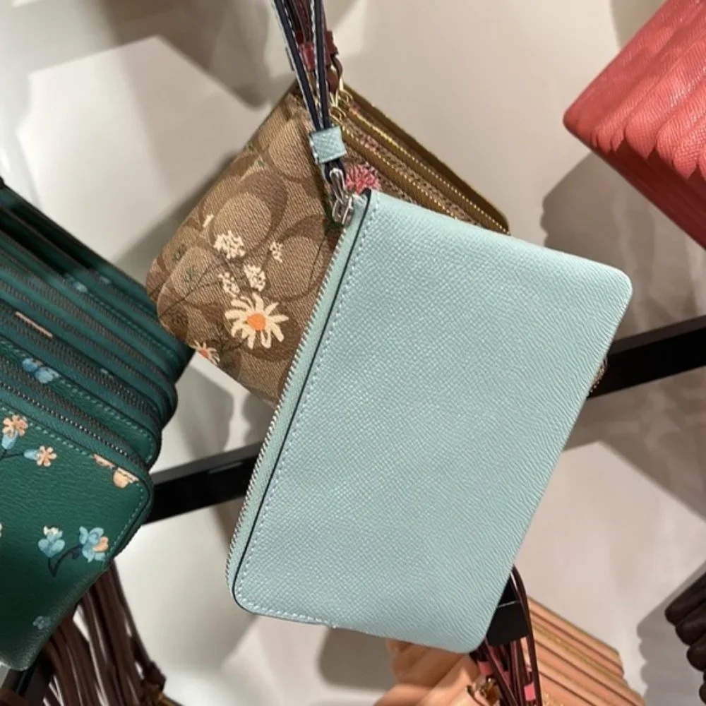 Coach Corner Zip Wristlet Leather NWT